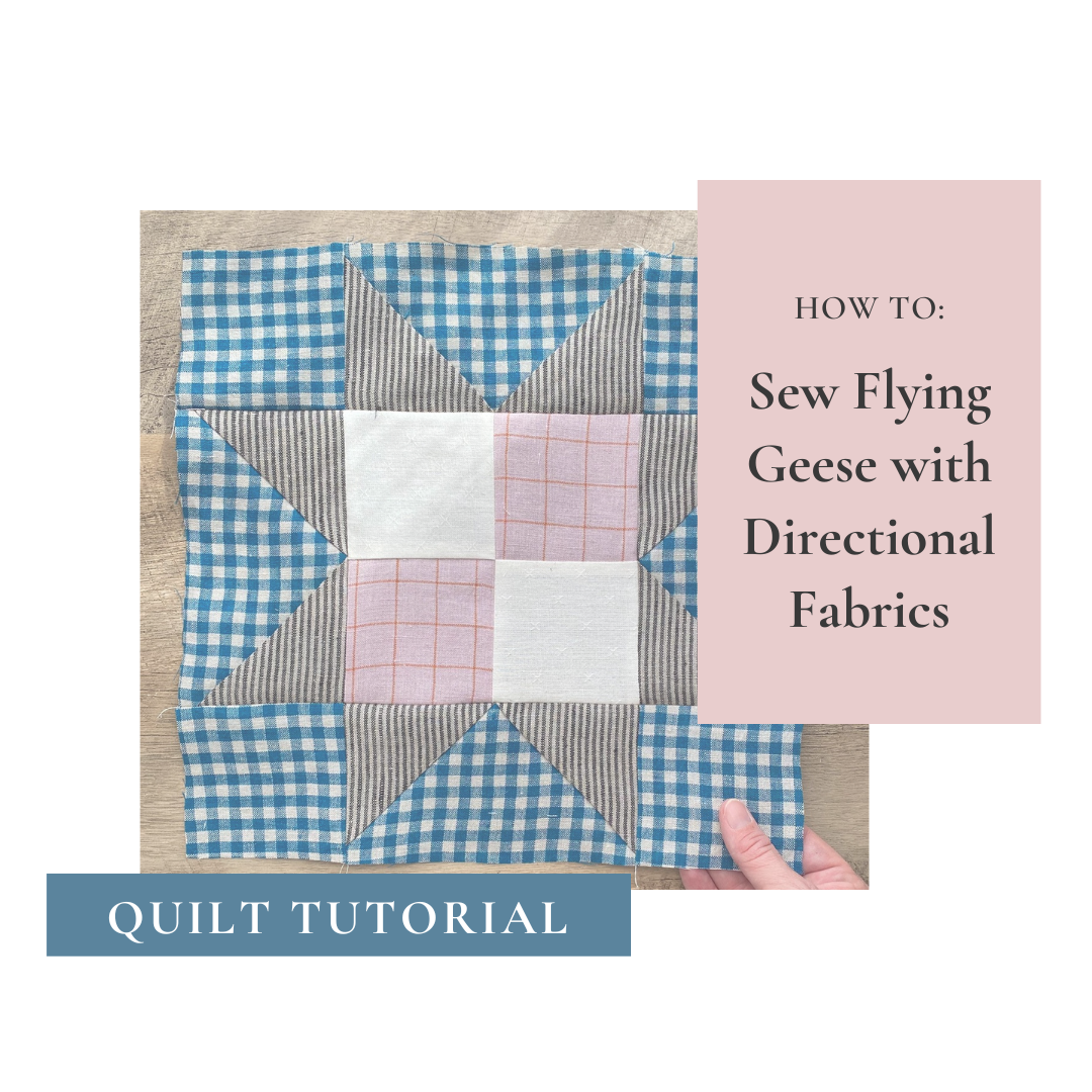 Quilting Tutorial No Waste Flying Geese with Directional Fabrics