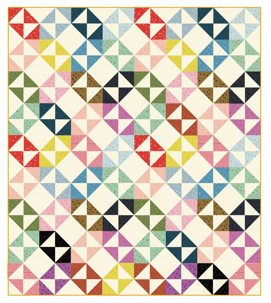 Ramona Layer Cake Quilt Kit - Starry x Bella Solids