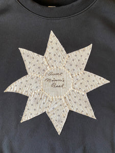 Signature Series Vintage Floral Star Quilt Block Sweatshirt-small
