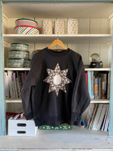 Load image into Gallery viewer, Vintage Floral Star Quilt Block Sweatshirt-medium
