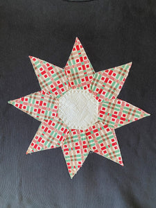 Vintage Floral Star Quilt Block Sweatshirt-xlarge