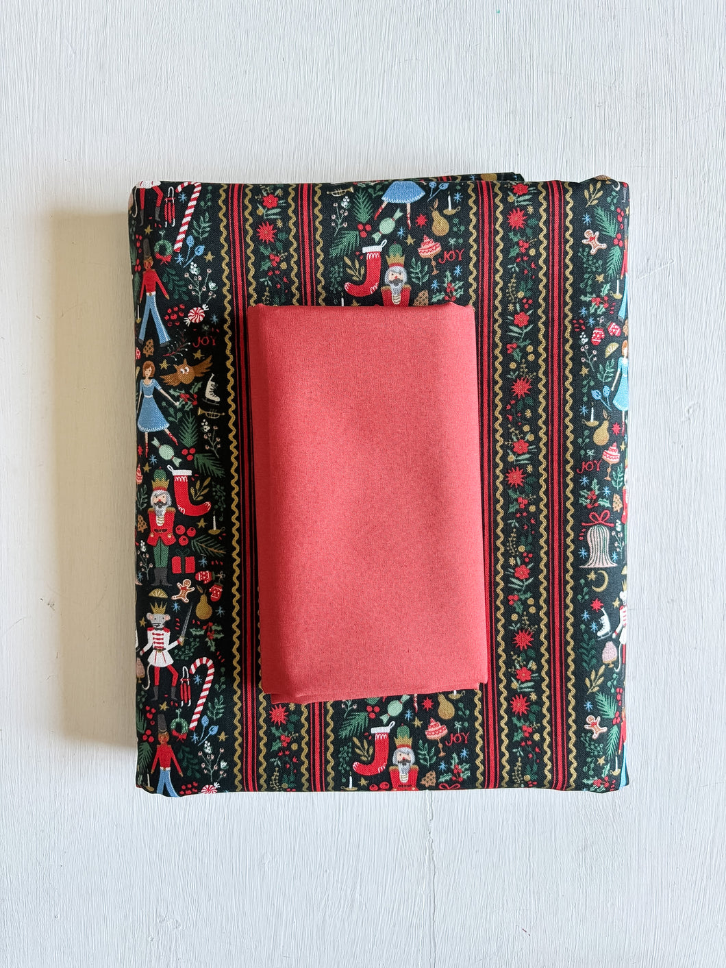 Rifle Paper Christmas Ramona Backing and Binding - Nutcracker & Vintage Red
