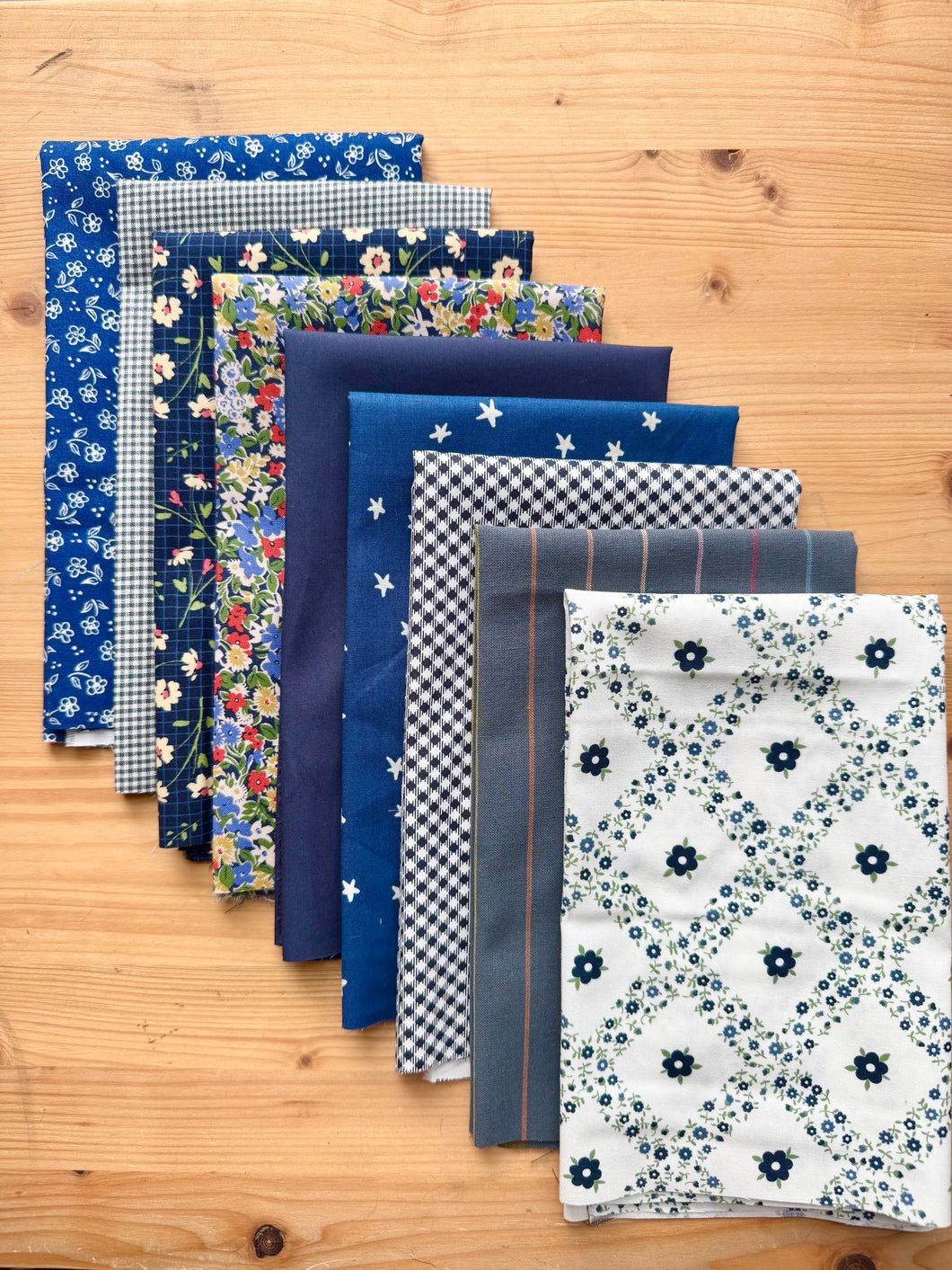 Indigo Blooms 9 FQ Bundle