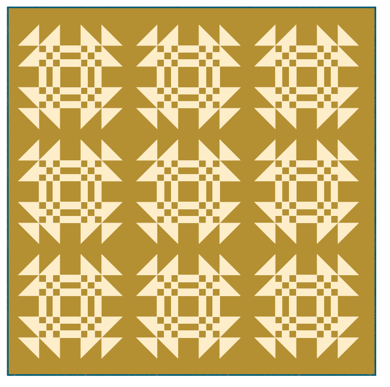 Preorder: Turmeric and Vanilla Custard Gables Quilt Kit-Square Throw