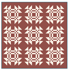 Russet and Creme Gables Quilt Kit-Square Throw