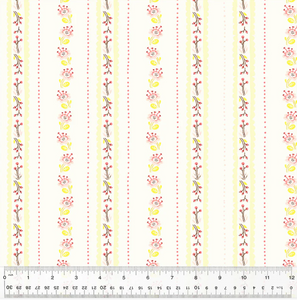 Heather Ross / West Hill / Floral Stripe / Ivory