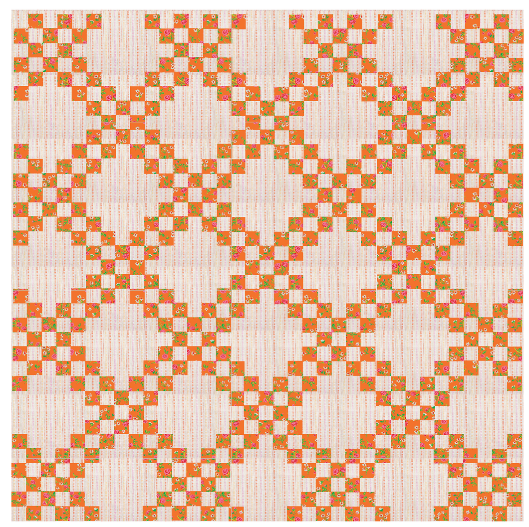 Rose Garden Double Irish Chain Quilt Kit