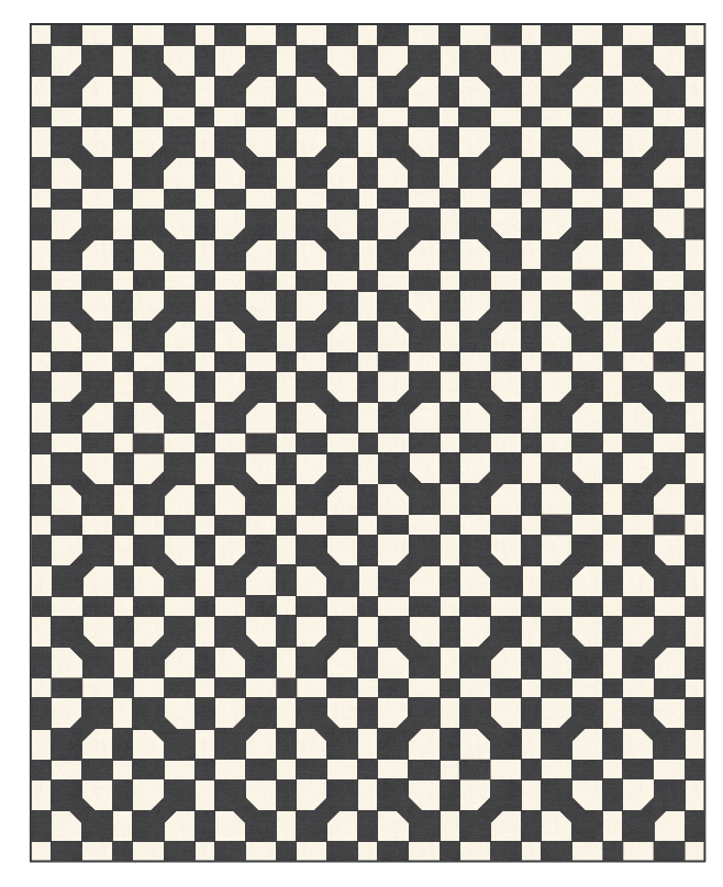 Theodore in Black and Cream Quilt Kit-Twin Size