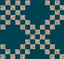 Load image into Gallery viewer, Liberty and Teal Double Irish Chain Quilt Kit
