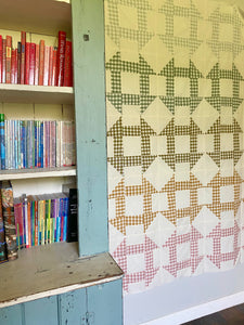 Gingham Churn Dash quilt kit